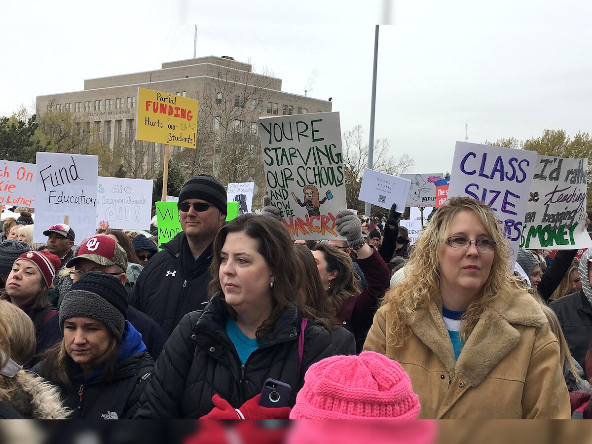 Oklahoma, Kentucky teachers skip school as frustration over payments, pension boils over