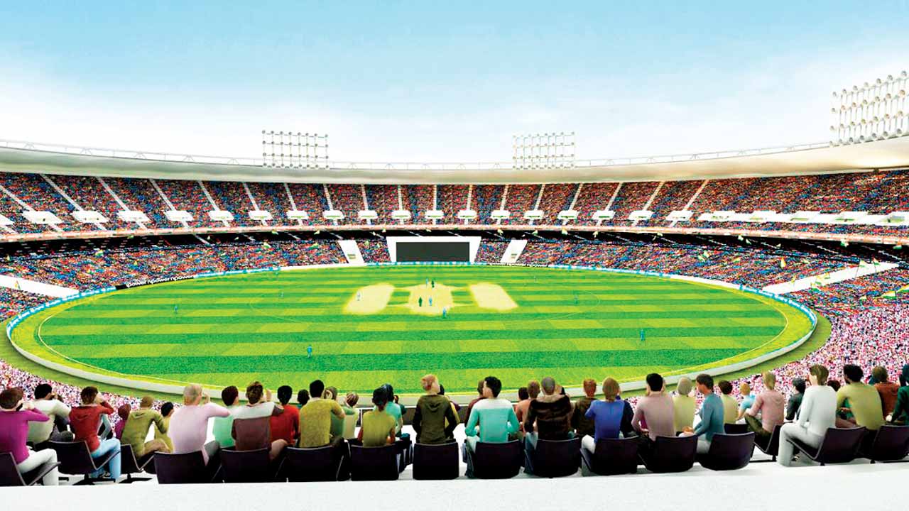 World s Largest Cricket Stadium On Schedule Gujarat Cricket Association