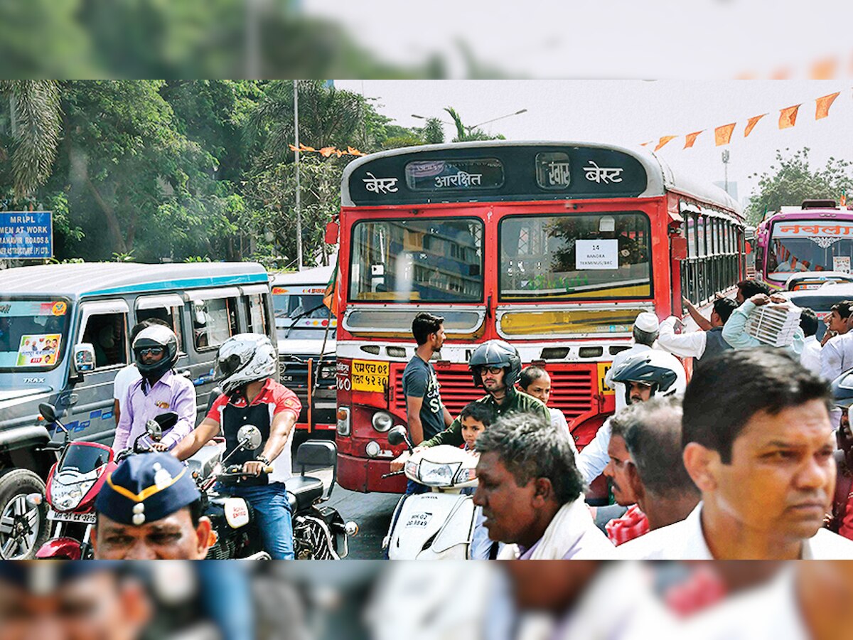 BJP's Mega rally chokes Mumbai's roads, trains