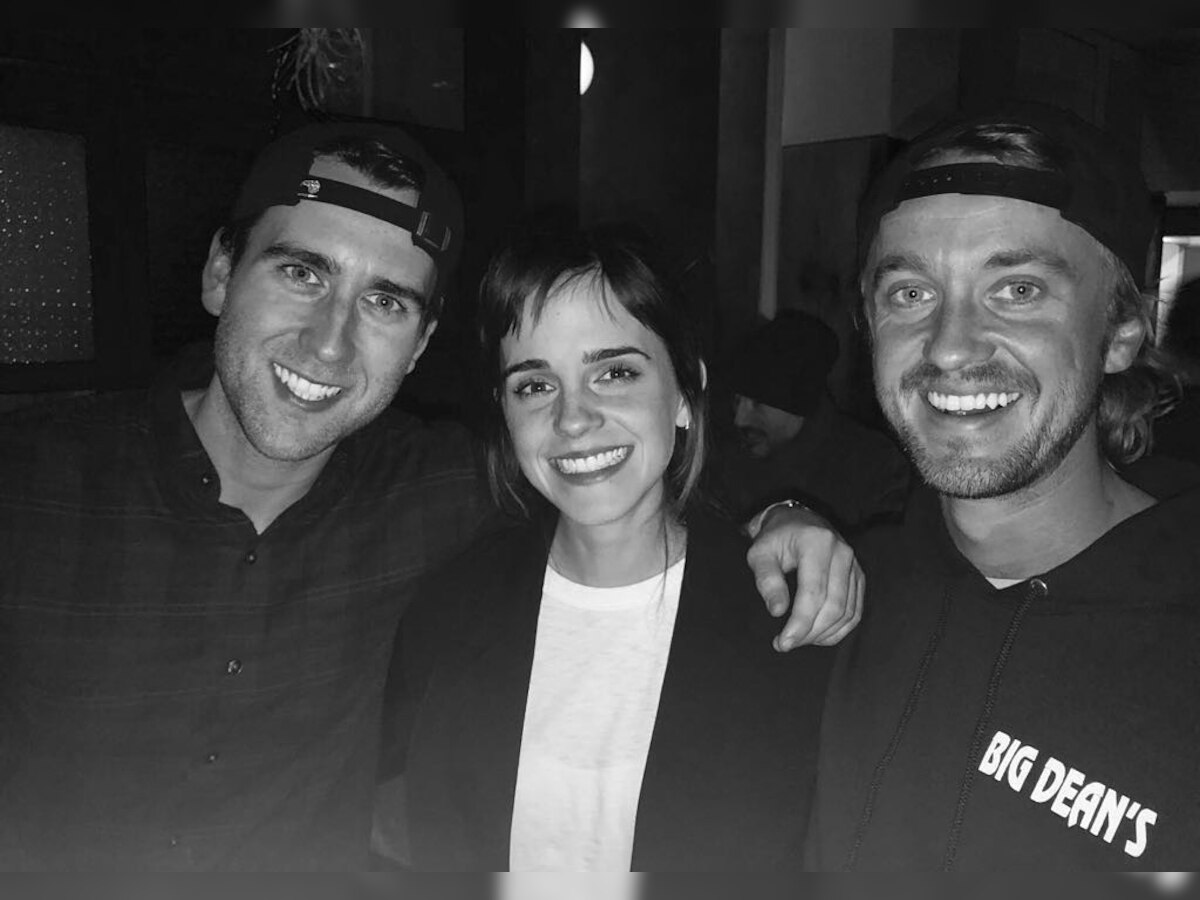 Emma Watson, Tom Felton, and Matthew Lewis can't stop beaming in 'Harry Potter' reunion pic