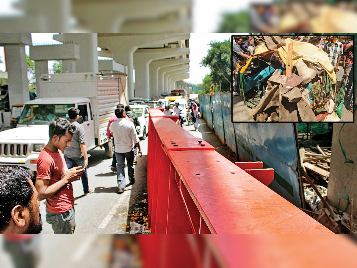 Delhi Metro steel girder falls in Ghaziabad, seven injured