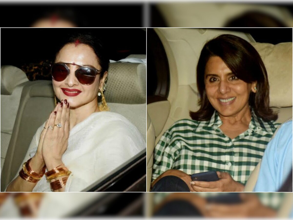 102 Not Out: Rekha and Neetu Kapoor were all smiles at the special screening of Amitabh Bachchan-Rishi Kapoor film