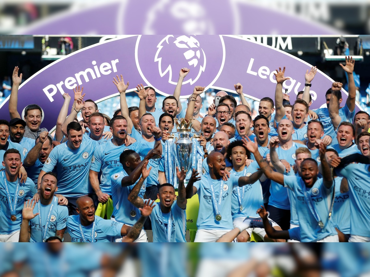 Watch: Pep Guardiola's swashbuckling Manchester City lift Premier League trophy at Etihad