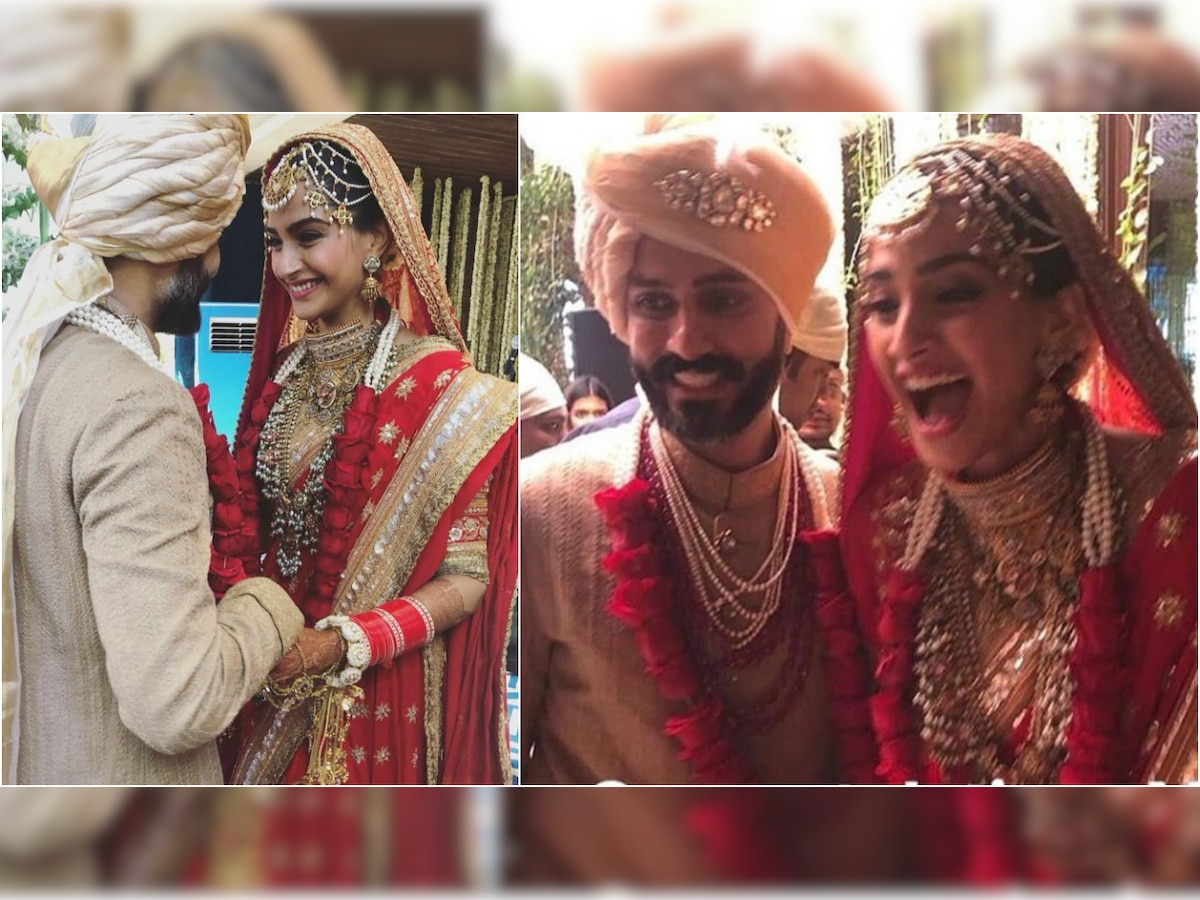 Sonam Weds Anand: A goofy Sonam Kapoor jumps to put jaimala on Anand Ahuja first, Video goes viral