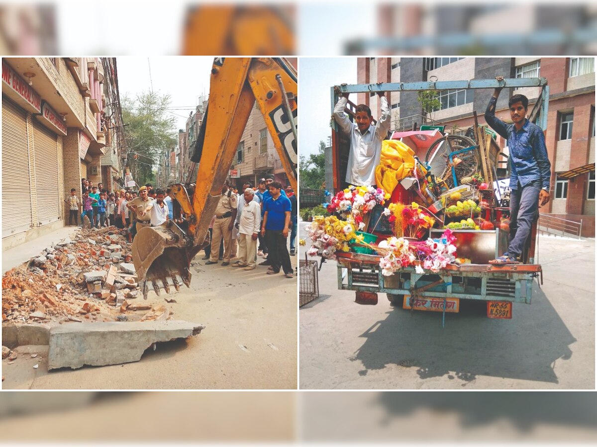 Special Task Force's mass encroachment drive to decongest roads in Delhi