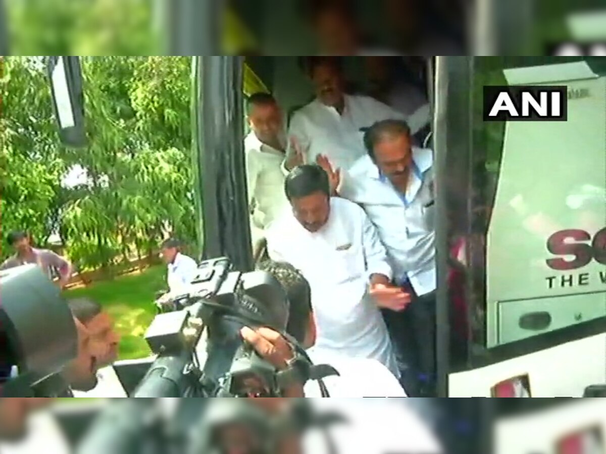 Karnataka tussle: Congress, JD(S) MLAs moved to Hyderabad in overnight bus journey