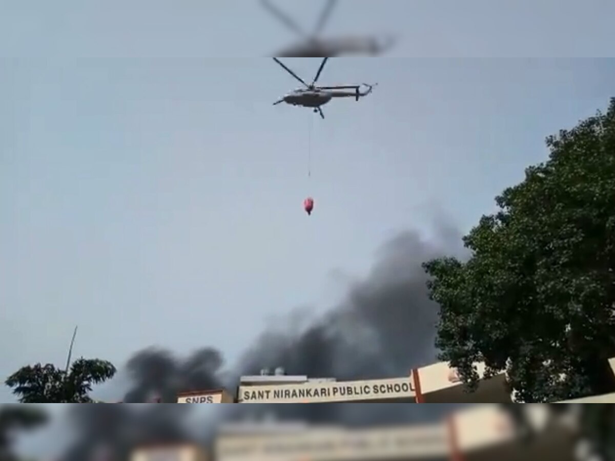 Delhi: As Malviya Nagar fire rages on, Indian Air Force deploys chopper for Bambi Bucket operation