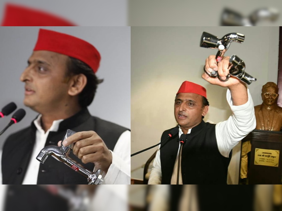 Why Akhilesh Yadav brought two taps to his press conference