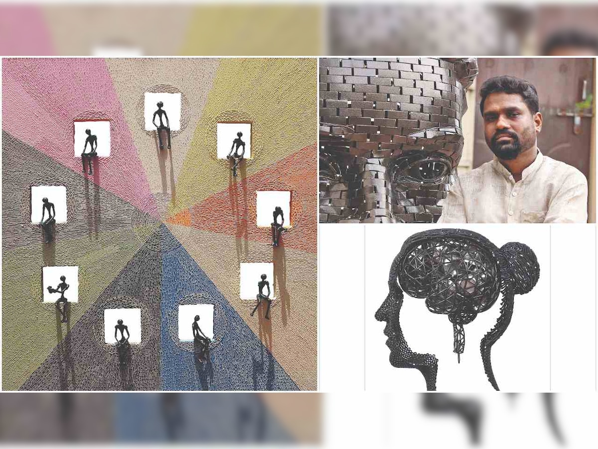 Artist Prabhakar Singh displays murals, sculptures and installations ...