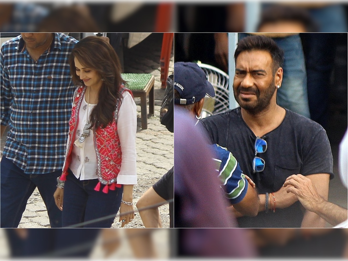 In Pics: A smiling Madhuri Dixit and stressed Ajay Devgn spotted on the sets of Total Dhamaal