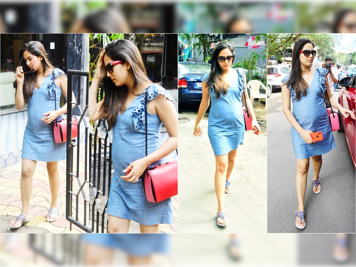 Mira Rajput ditches the loose maternity gown as she flaunts her baby bump with aplomb in a short denim dress