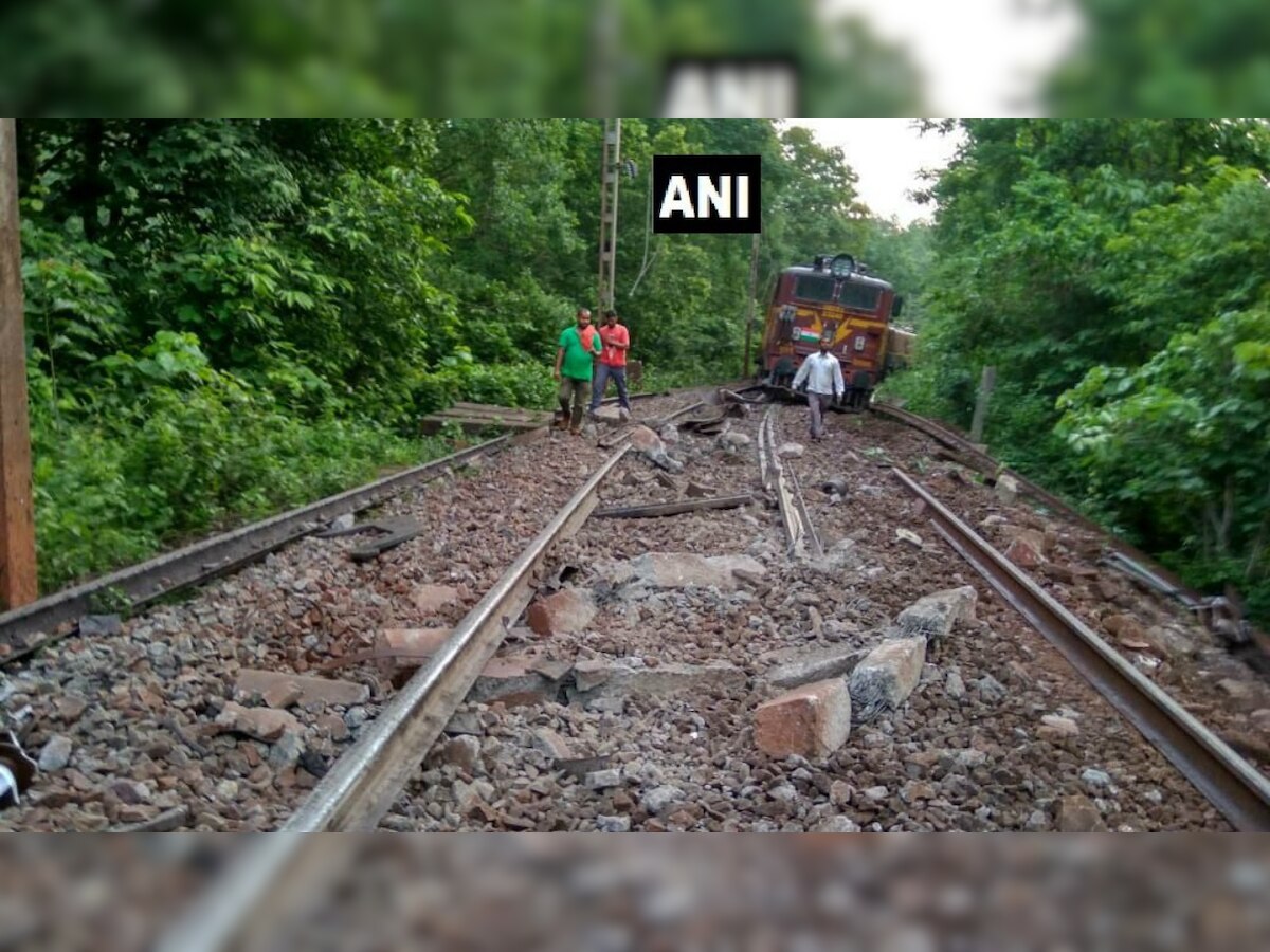 Dantewada: Naxals uproot tracks, iron-ore loaded goods train fall off bridge 