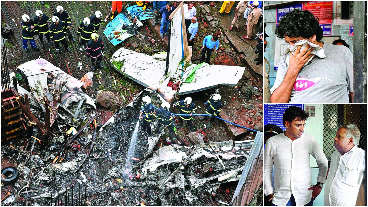 Ghatkopar Plane Crash Lunch break saves 30 workers, victims bodies