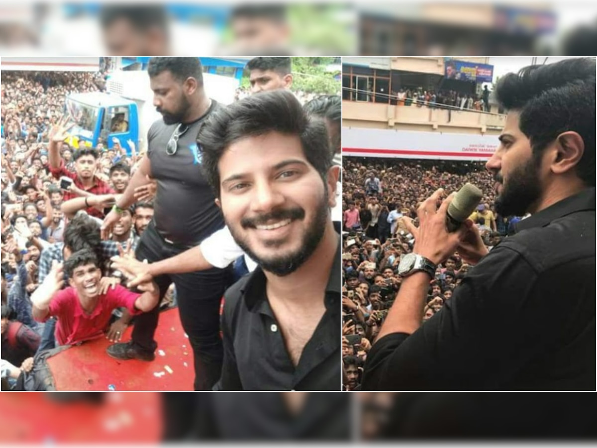 'Karwaan' actor Dulquer Salmaan welcomed by a sea of fans on his arrival in Kerala