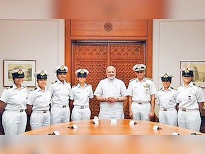 HONOURING THE BRAVE: Six Indian Navy women officers get Nao Sena medals