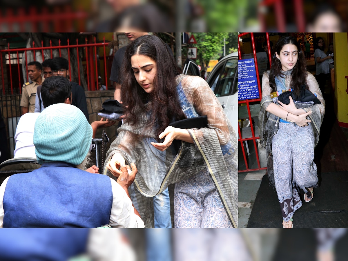 Watch: An otherwise poised Sara Ali Khan, loses her cool as the paparazzi clicks her while making donations at a temple