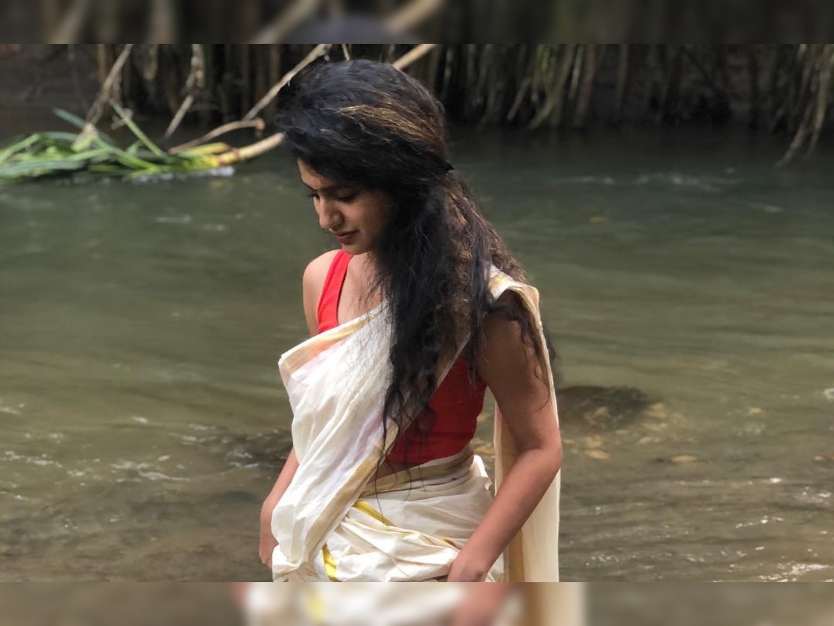 See Pics: 'National crush' Priya Prakash Varrier looks drop-dead-gorgeous in a traditional saree