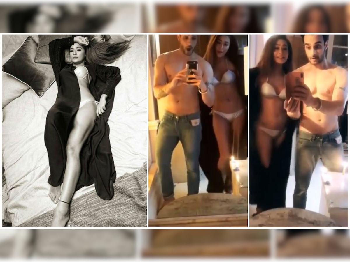 Sara Khan Porn Videos - Video: Sara Khan ignores Angad Hasija's shocked reactions and flaunts her  bikini bod with elan