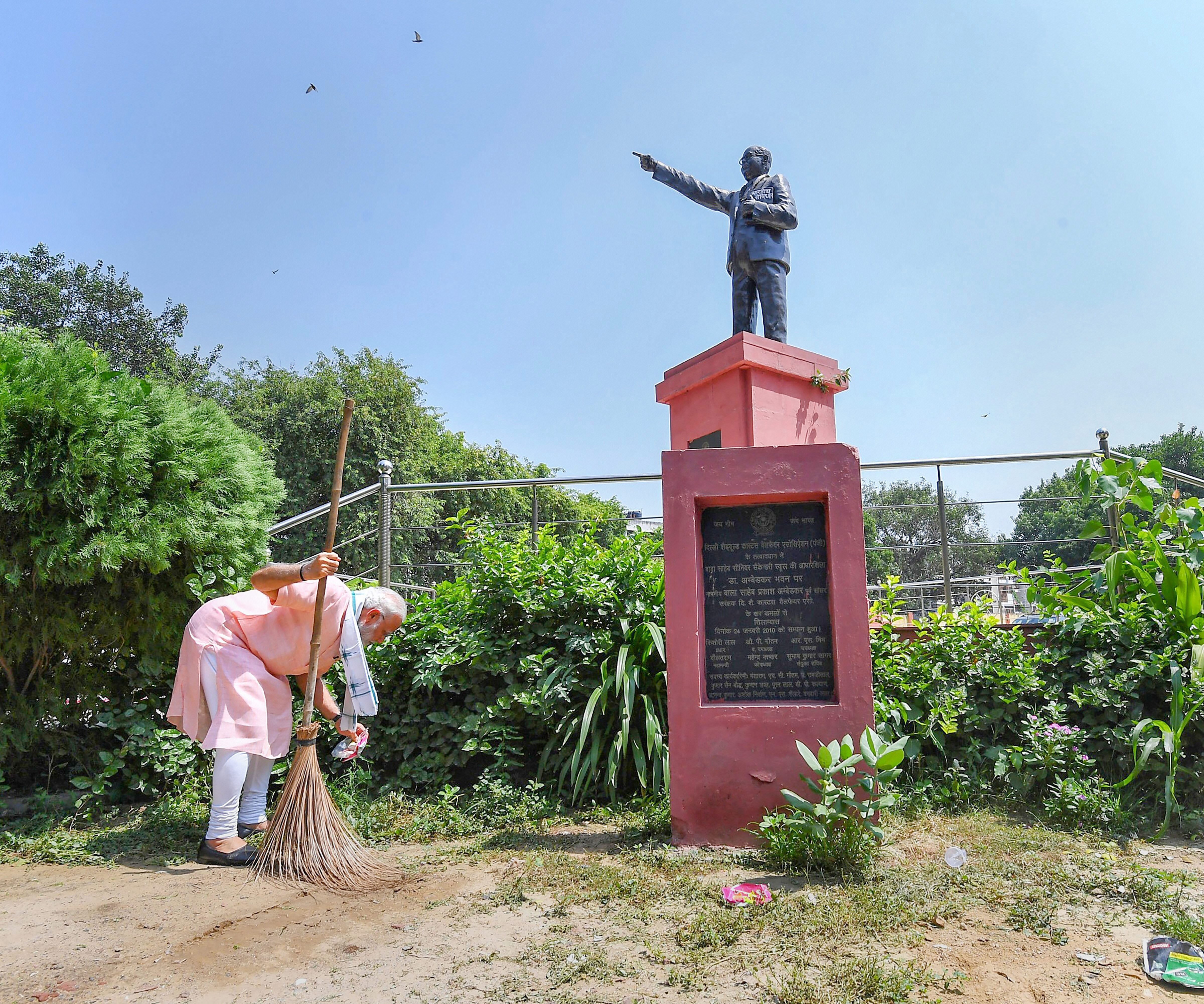 Prime Minister Narendra Modi undertakes a cleanliness drive
