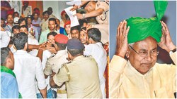 Slipper hurled at Bihar CM Nitish Kumar over quota system