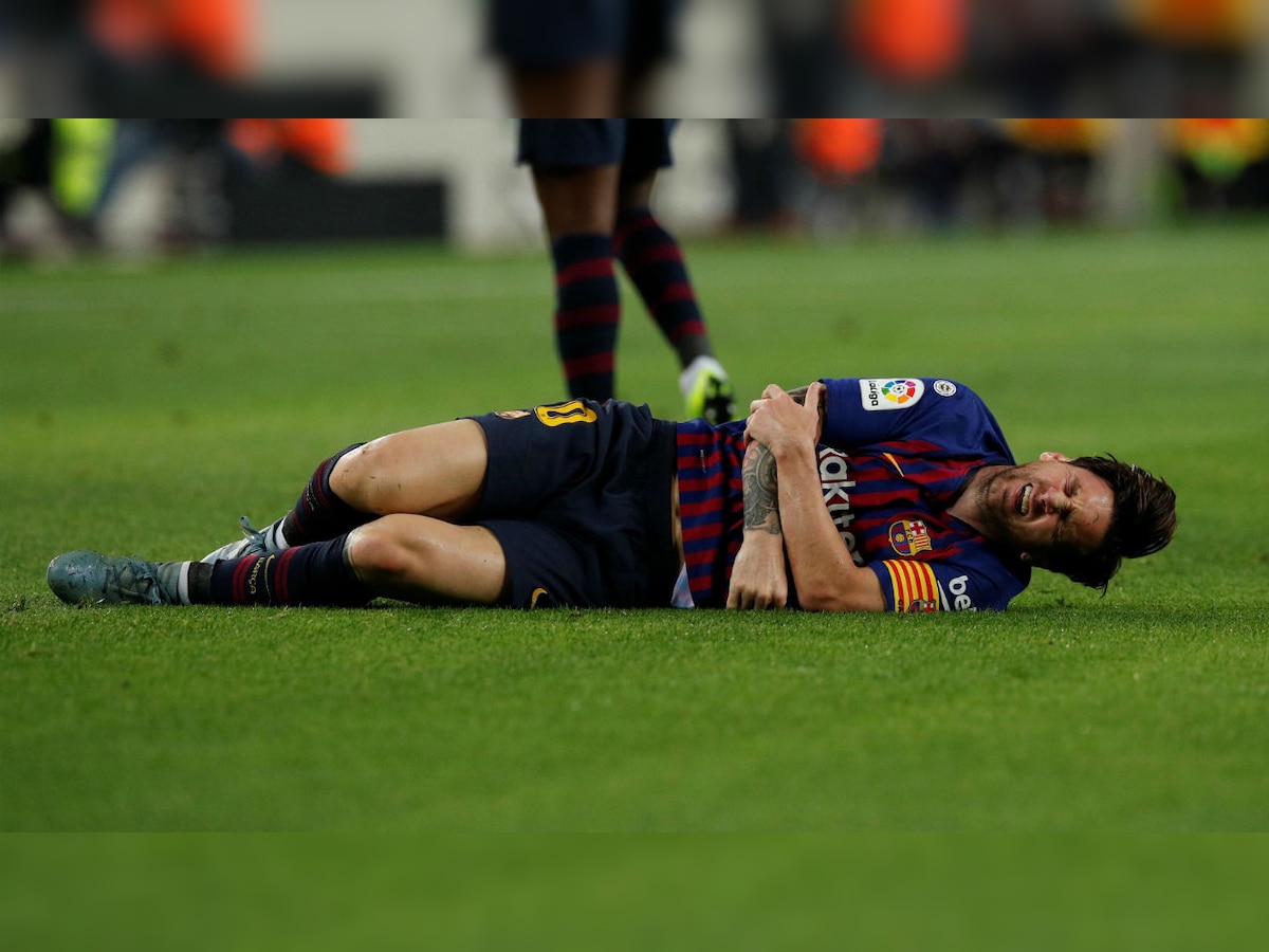 WATCH: Lionel Messi injured, out for 3 weeks as Barcelona climb top of La Liga table