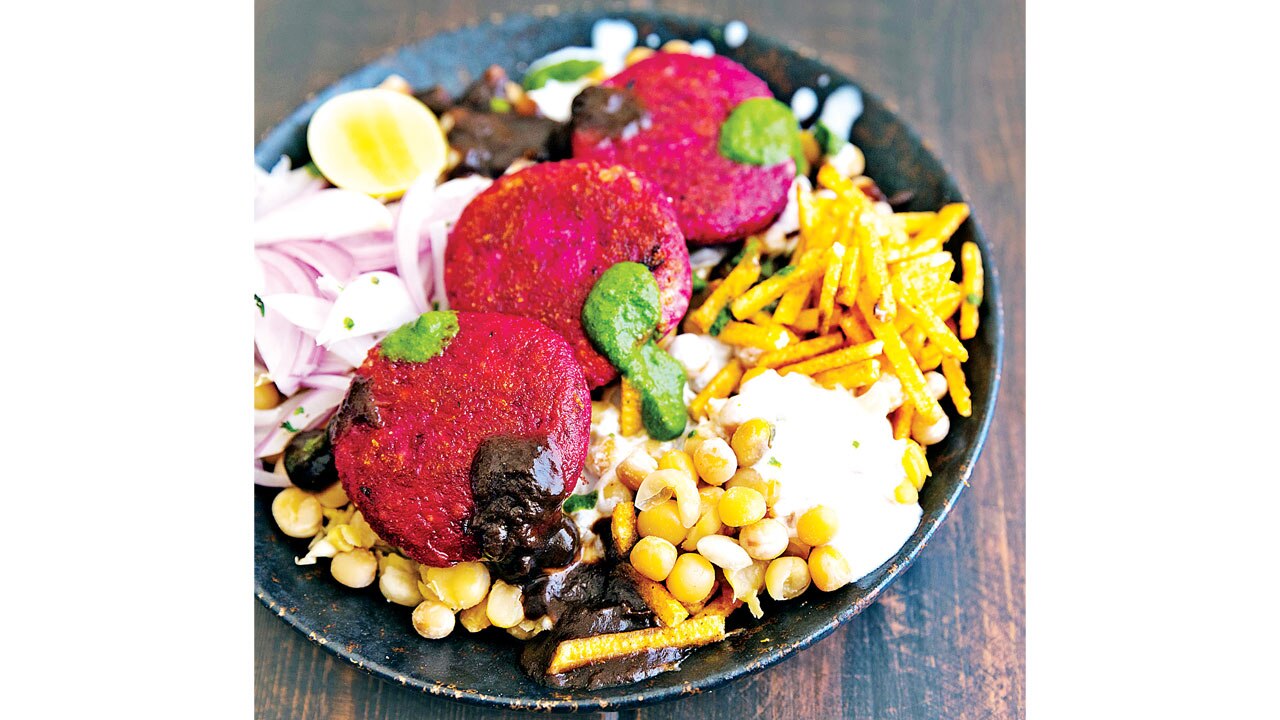 Beetroot Tikki Chaat