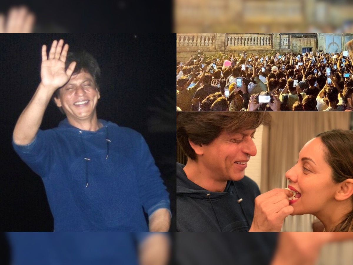 Shah Rukh Khan kickstarts 53rd birthday celebrations with Gauri, Suhana, Karan Johar, fans AND Bauua Singh - See Pics