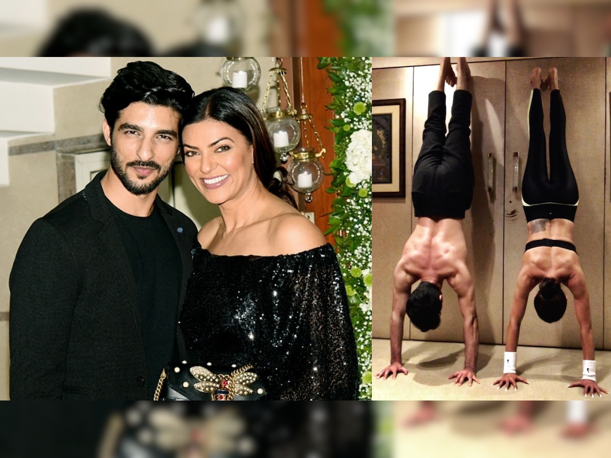 Pic: Sushmita Sen looks devastatingly hot as she performs a handstand with 'younger and taller' boyfriend Rohman Shawl 