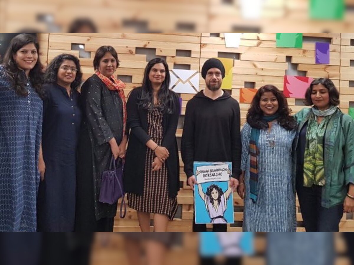 Twitter CEO Jack Dorsey gets flak for holding sign that says 'Smash Brahminical Patriarchy'