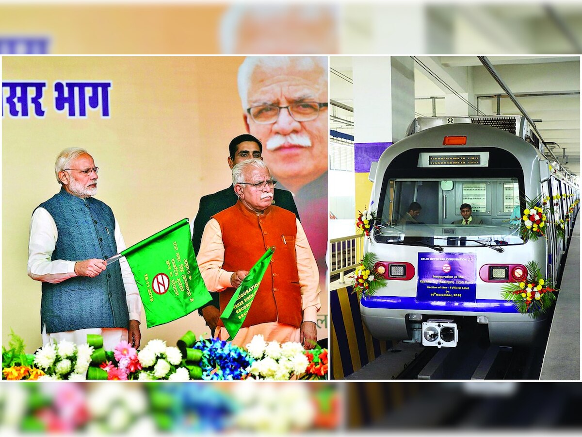 PM Narendra Modi flags off Delhi Metro's Violet Line section