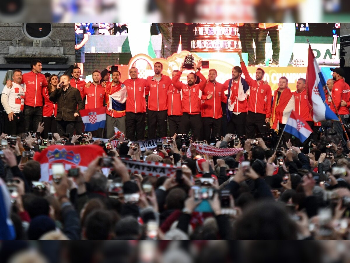 'Croatia, Croatia' chants echoed as Davis Cup tennis heroes welcomed home