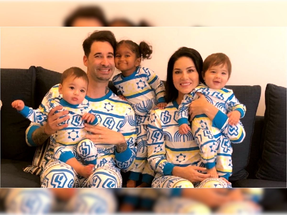 Sunny Leone shares adorable picture with her twin baby boys - Noah and Asher, as Webers wish the world Happy Hanukkah