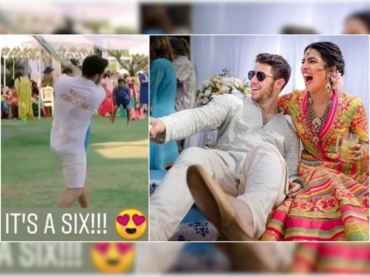 VIRAL: Priyanka Chopra shares a video of hubby Nick Jonas hitting a six during Team P vs Team N cricket match