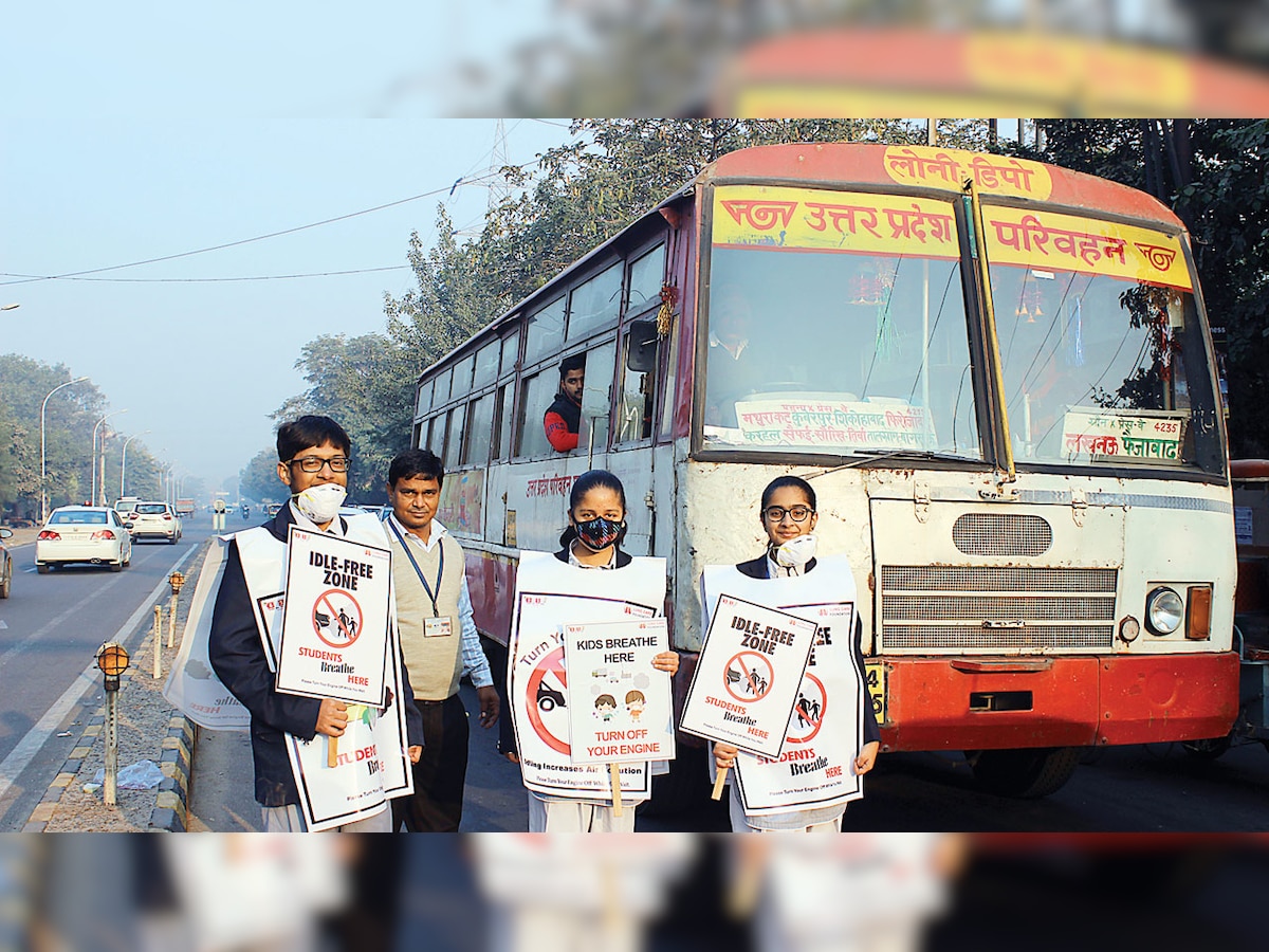 Delhi: Drive to curb air pollution by kids gives message on ‘no idling’