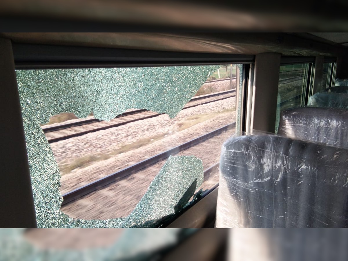 Railways' fastest train  - Train 18 - damaged by vandals who pelted stones