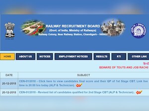  RRB ALP, Technician 2018 revised results declared: Check rrbcdg.gov.in for details