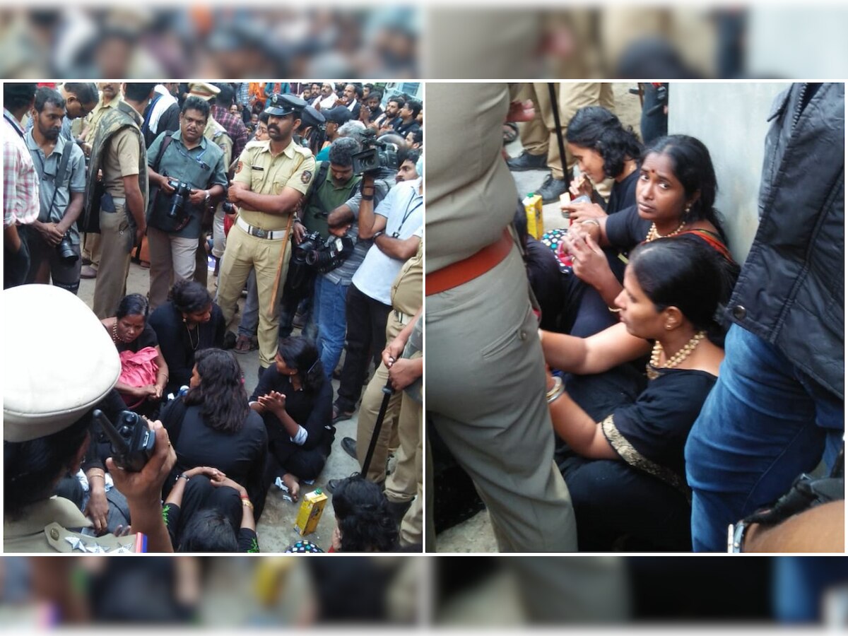 Sabarimala row: 11 women try to trek hill shrine amid protest; tension prevails in Pamba