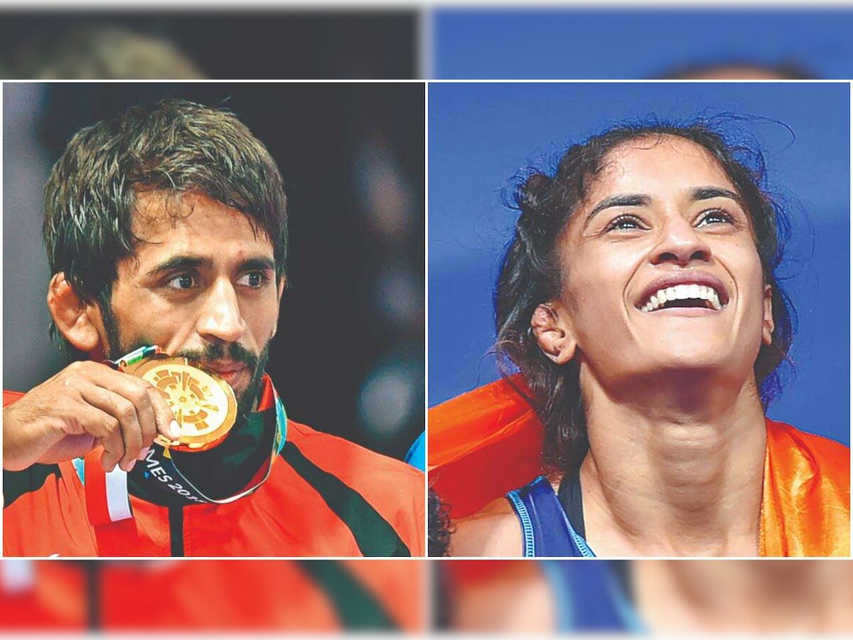 Gold medal-winning wrestlers Bajrang Punia and Vinesh Phogat emerge new superstars in 2018