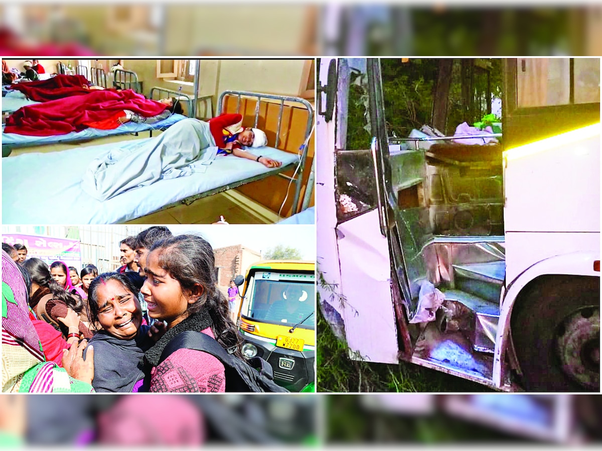 Godhra bus accident: 24 students hurt, bus conductor dead