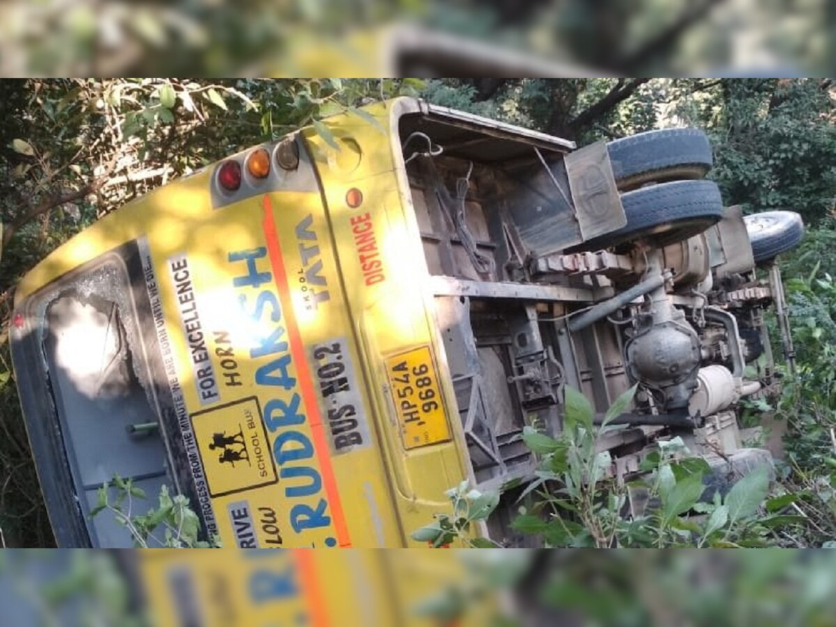 35 students injured as school bus falls into ditch near Lunj in Himachal's Kangra