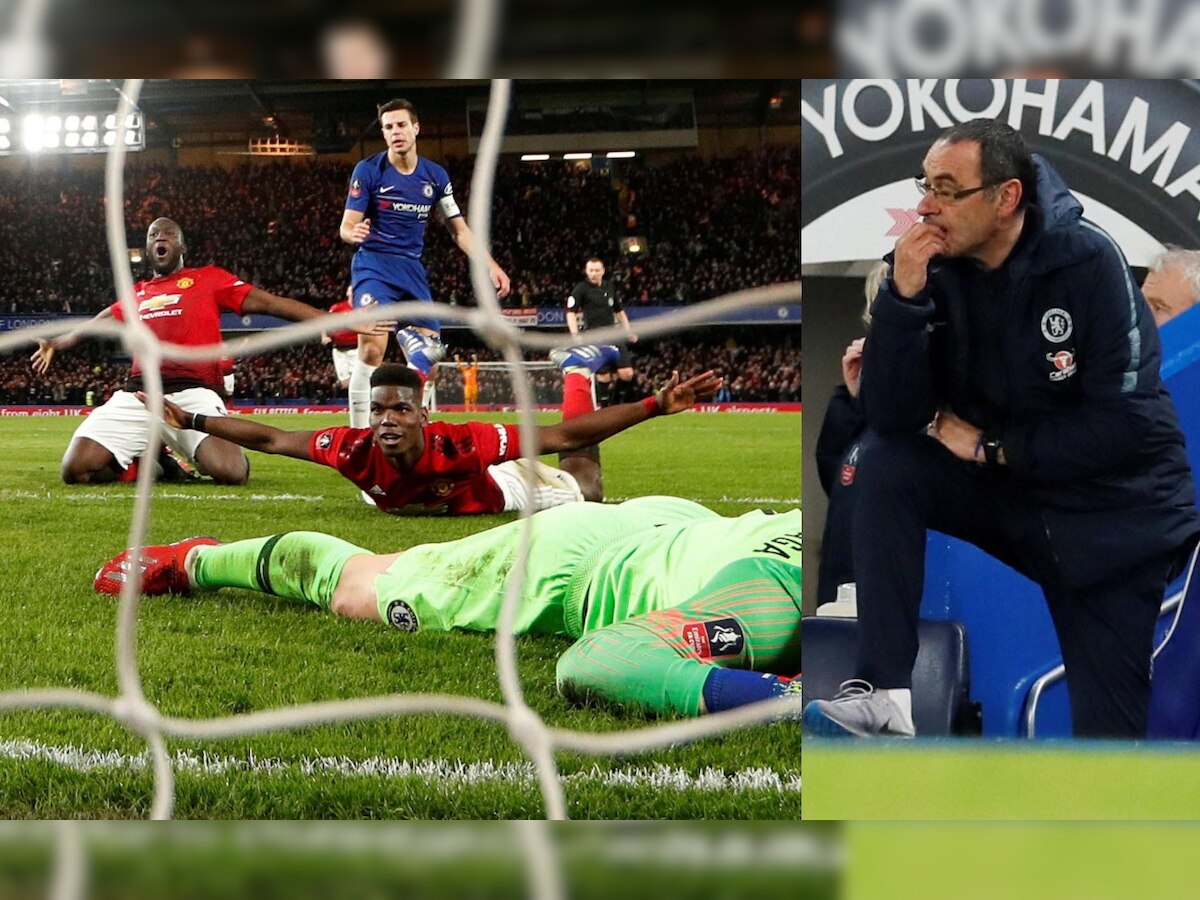 F*** Sarri-ball! Furious Chelsea fans lose patience as Manchester United trash home team 2-0