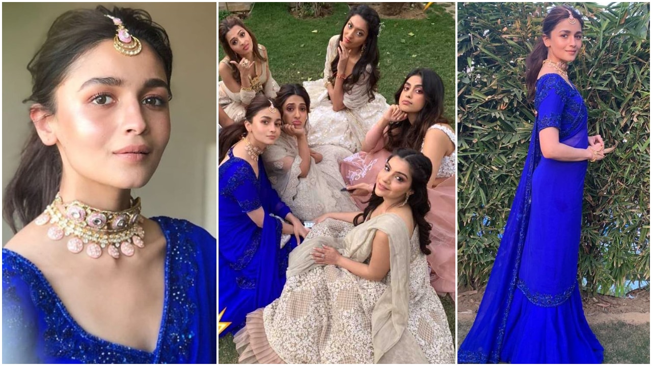 alia bhatt in blue lehenga