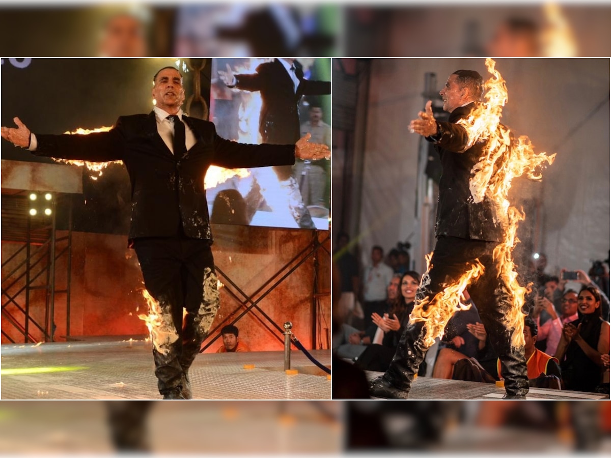 Akshay Kumar sets not just the stage but himself on fire as well, as he announces his digital debut with 'The End'