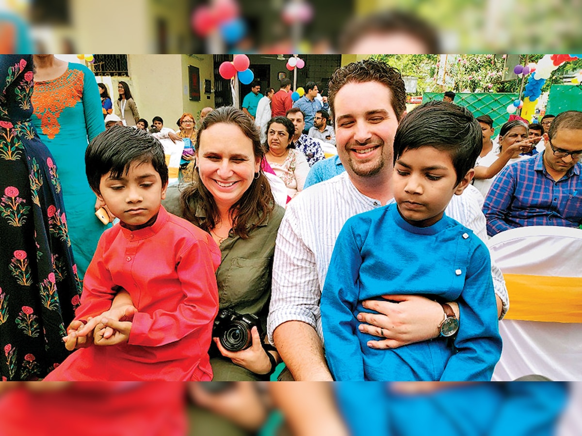 Ahmedabad: French couple adopts 2 orphan kids