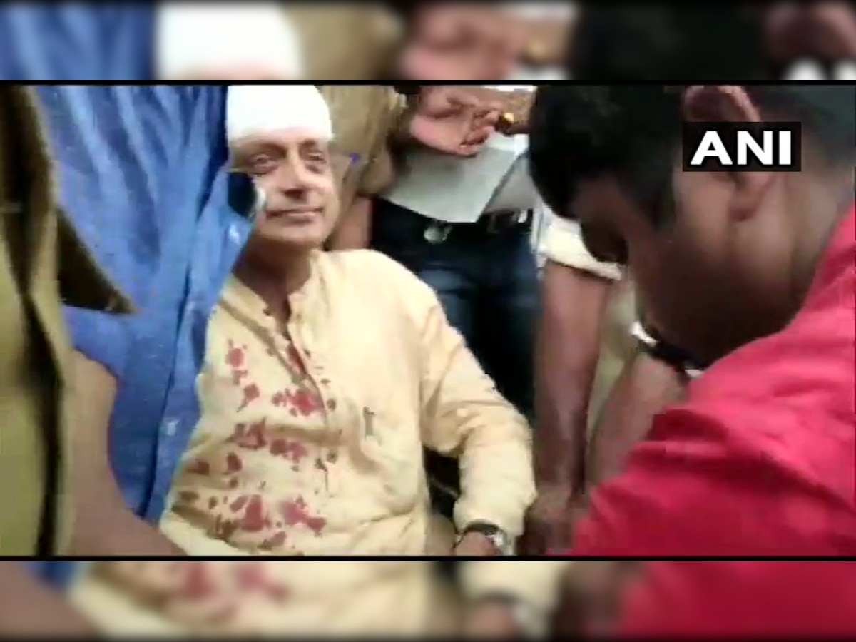 Shashi Tharoor suffers head injury while praying at a temple in Thiruvananthapuram, gets six stitches