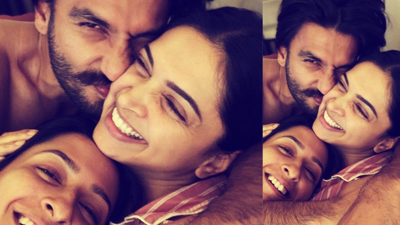 Deepika Padukone Snuggling Up With Hubby Ranveer Singh And Sister ...