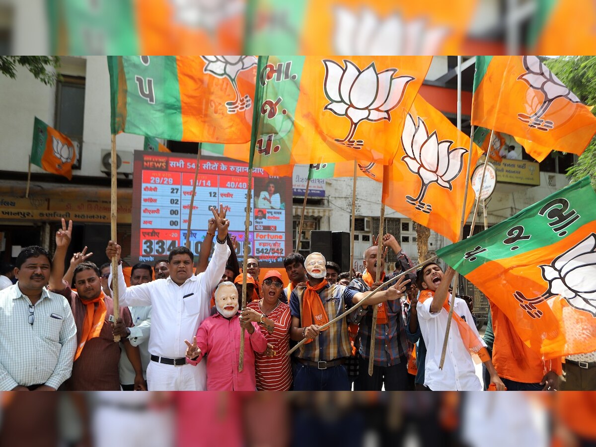 BJP wins all 4 assembly bypolls in Gujarat, seat tally crosses 100