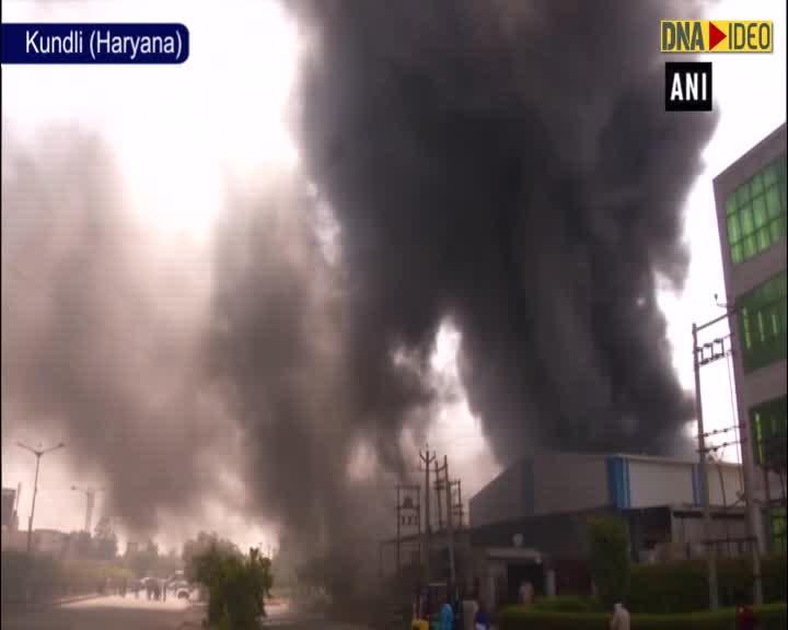 Massive fire breaks out at foam factory in Haryana’s Kundli, fire