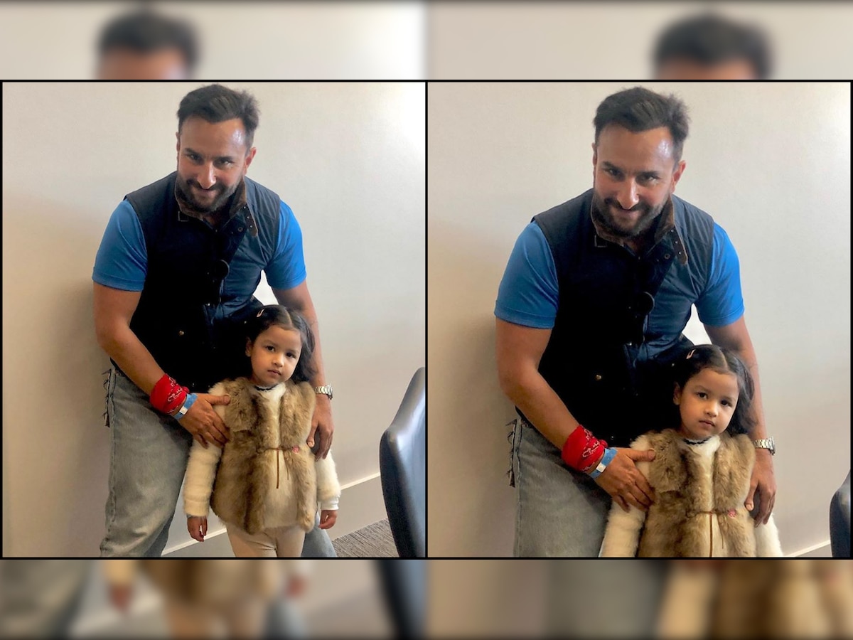 Different generation, same connection: Saif Ali Khan and Ziva Dhoni pose for cute photo