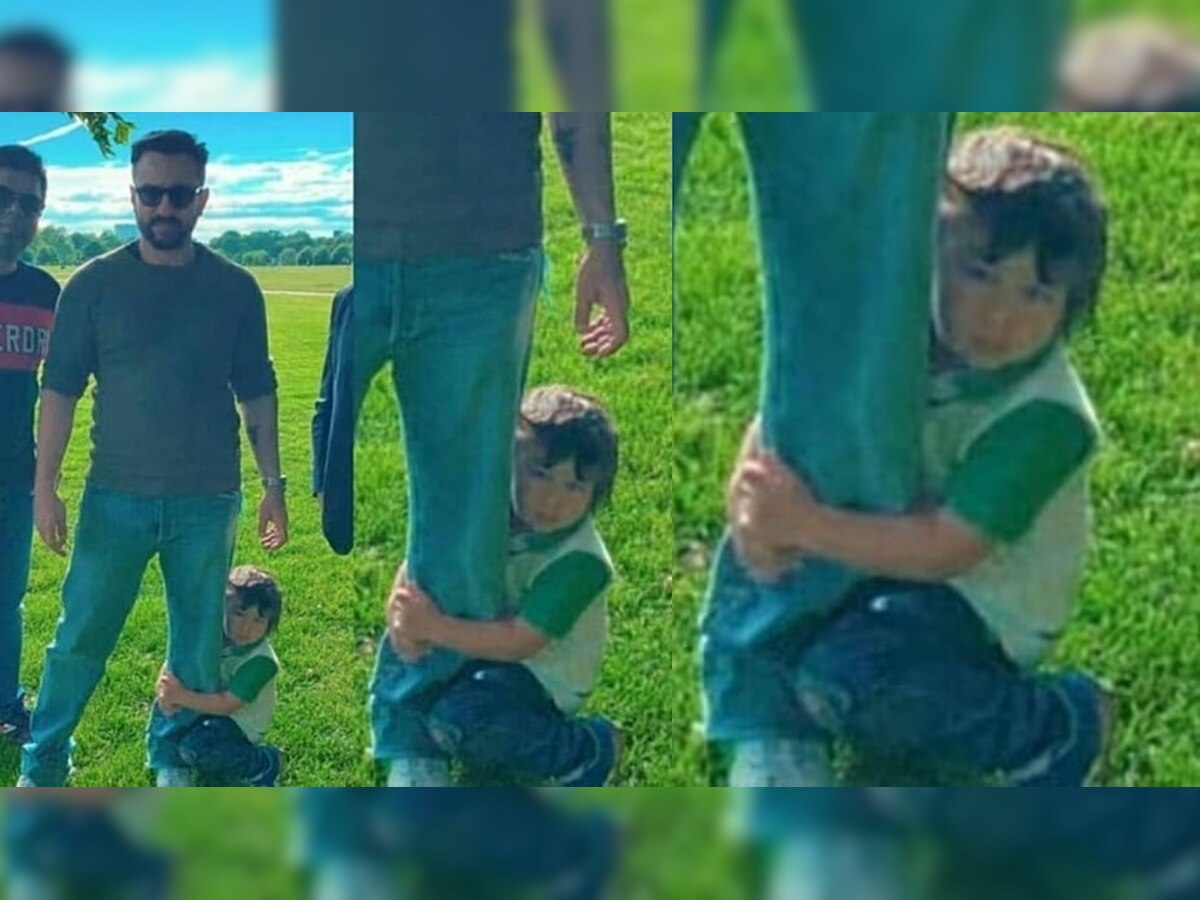 Watch: Taimur Ali Khan jumps around papa so Saif Ali Khan plays with him amidst 'Jawaani Jaaneman' shoot